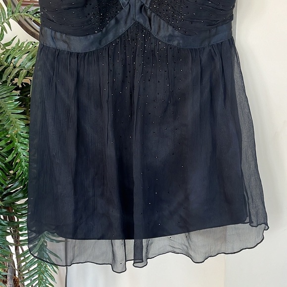 Brand New Express Silk Black V-Neck Swarovski Crystal Jeweled Party Top Dressy - Picture 3 of 16